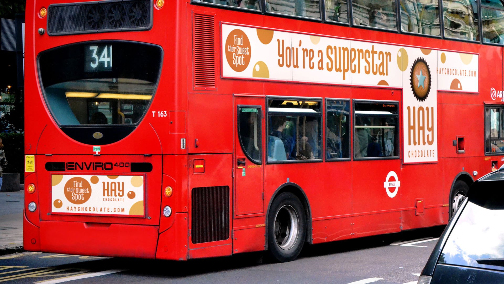 hay chocolate bus ads