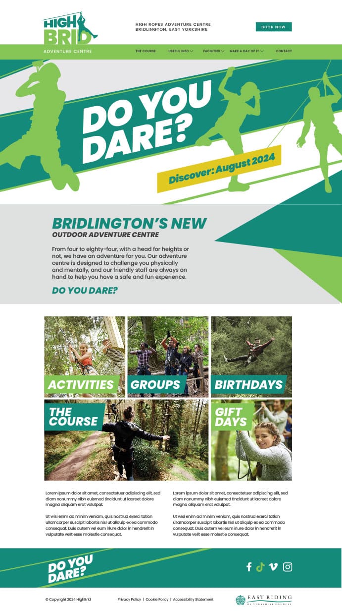 leisure branding - highbrid website layout b