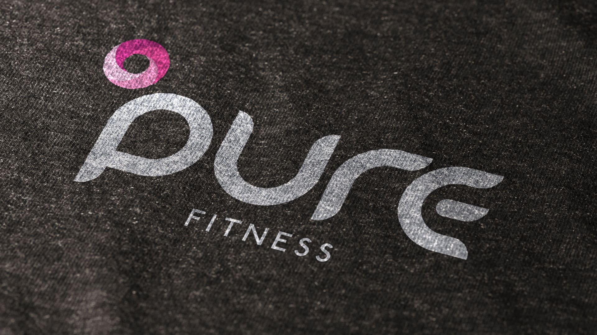 fitness branding - pure logo on fabric