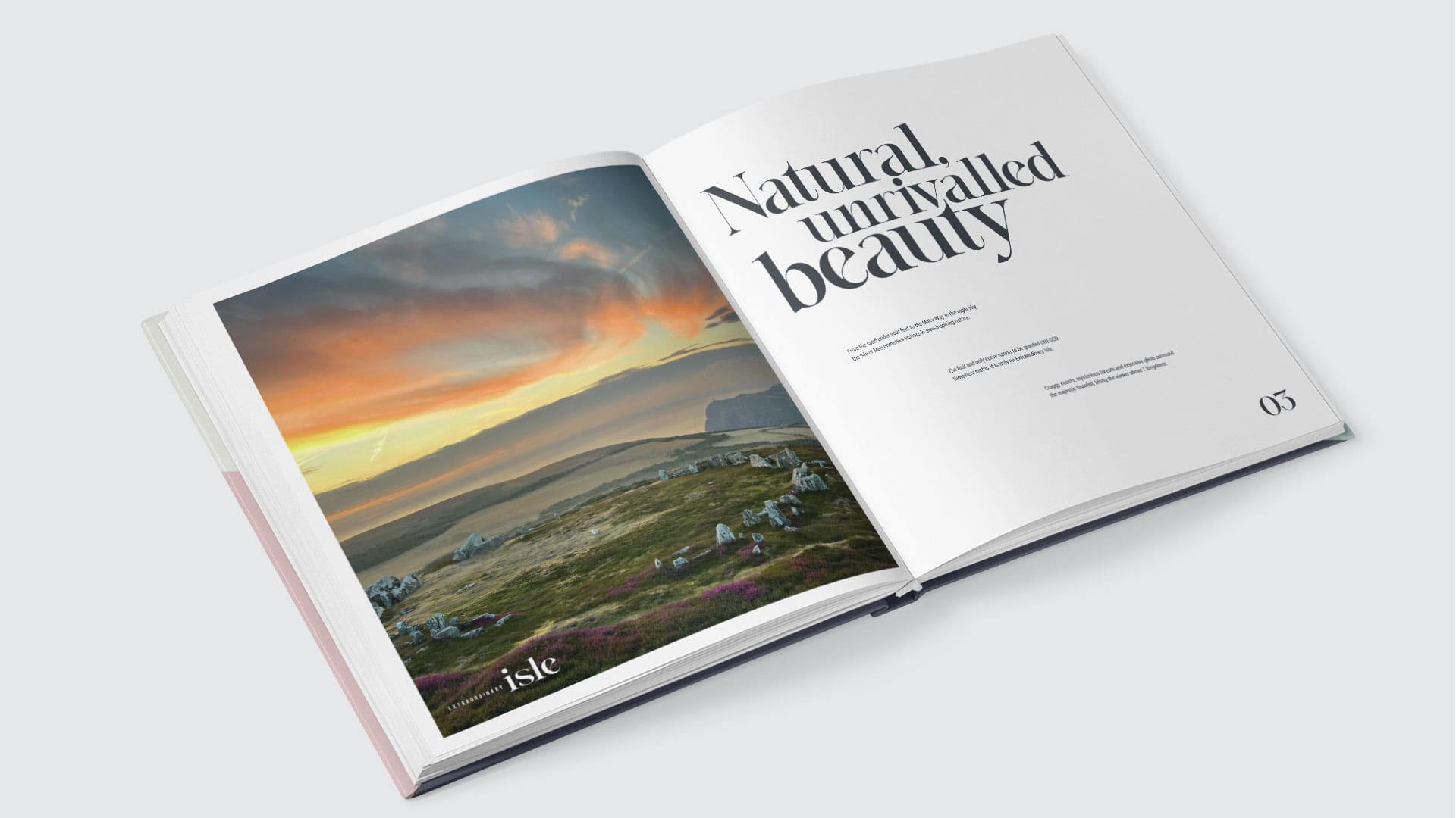 destination branding for isle of man - extraordinary isle book design