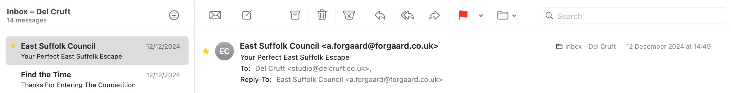 email header