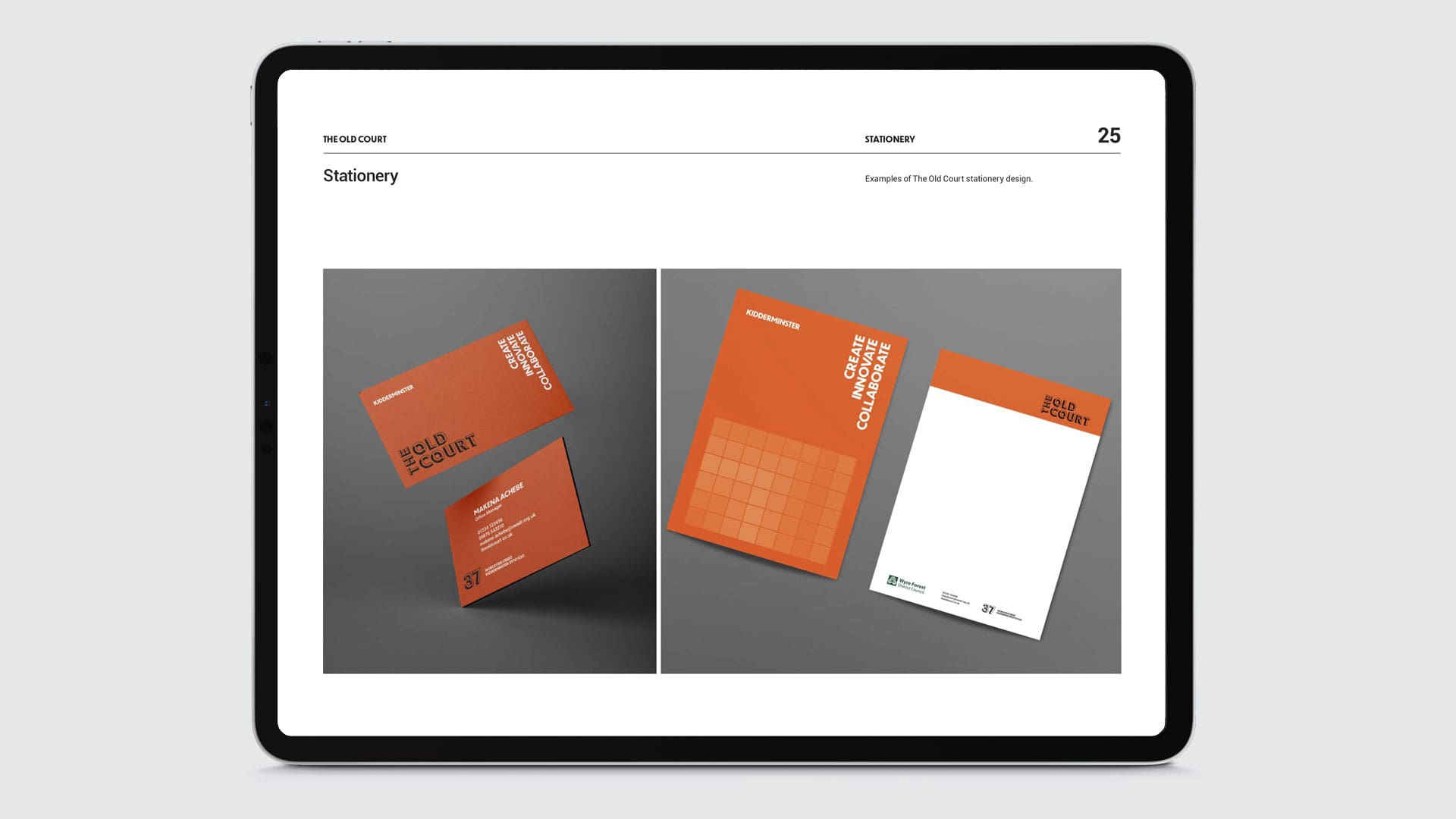 the old court brand manual stationery