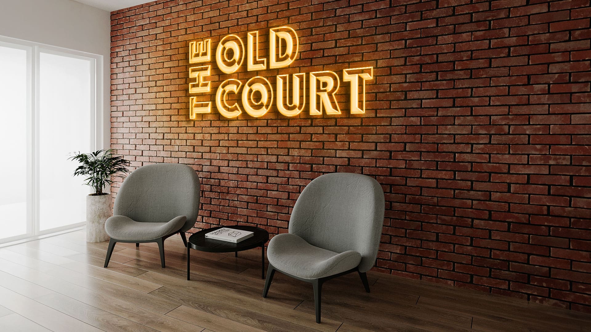 the old court neon sign
